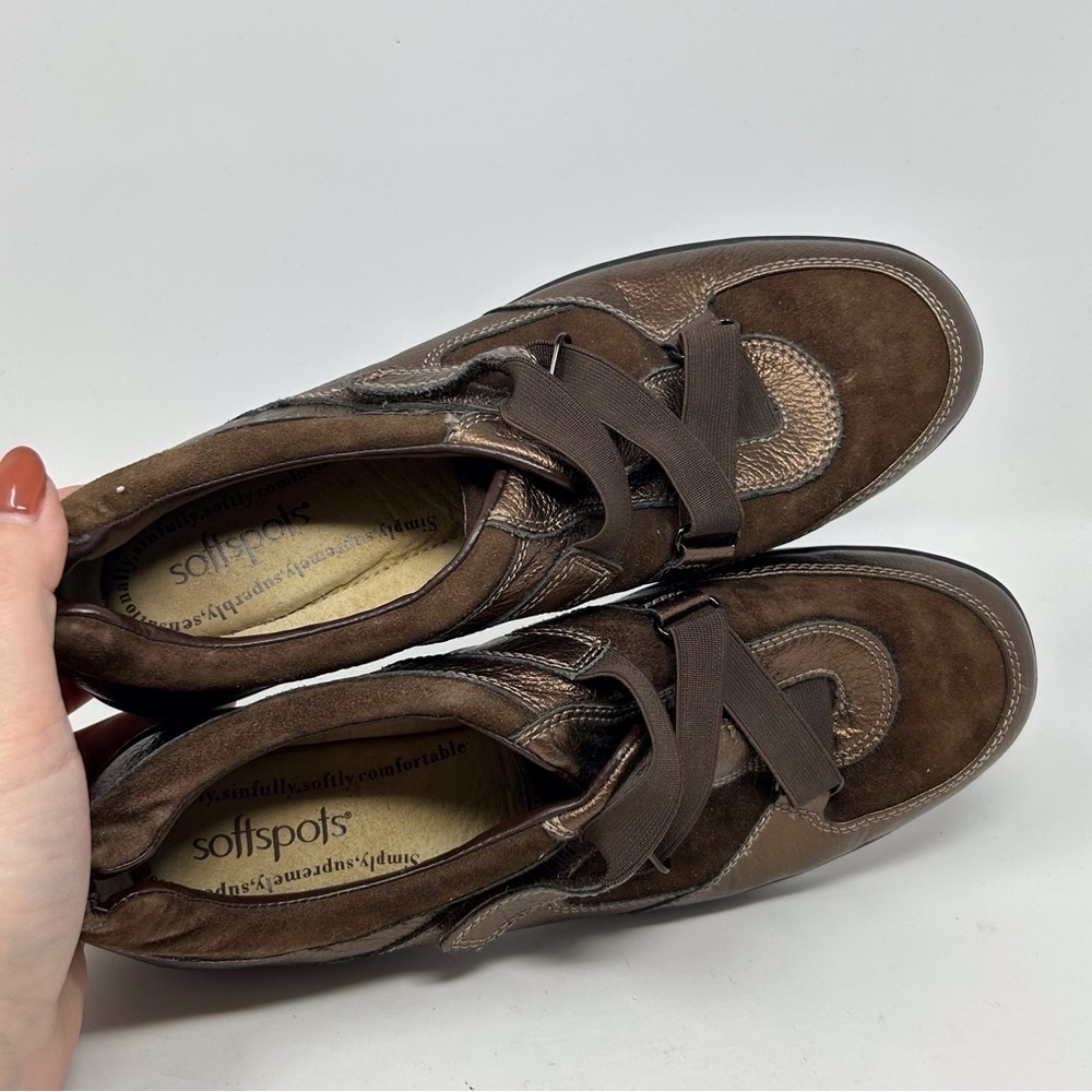 Softspots Alice Brown Leather Comfort Adjustable Walking Sneakers Size 10 - Picture 9 of 12